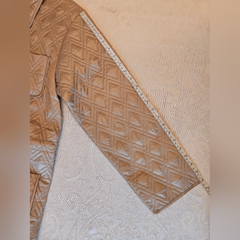 Women's Long Beige Winter Quilted Coat, Snover, NWT, Small - Picture 4 of 15